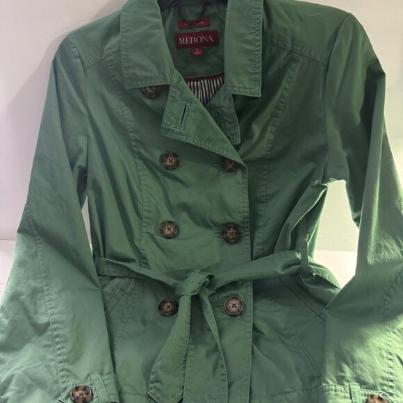 Merona Jackets & Blazers - Merona green utility jacket w/ a button-down closure Small (Water Resistant)